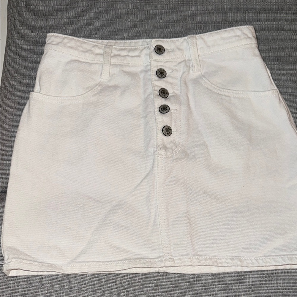 White Mini A-line Skirt for Resort Wear